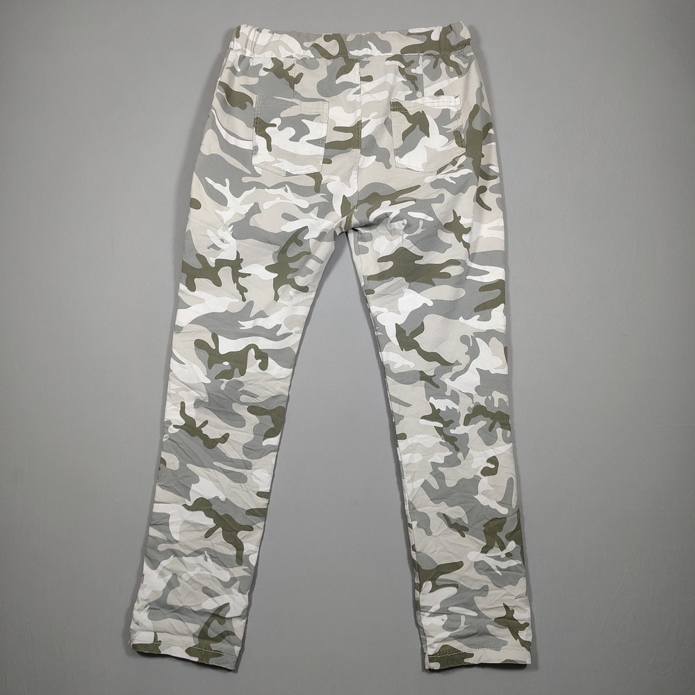 Free for Humanity Jogger Pants Women M Grey Camo Drawstring Viscose Blend Italy - Picture 2 of 8